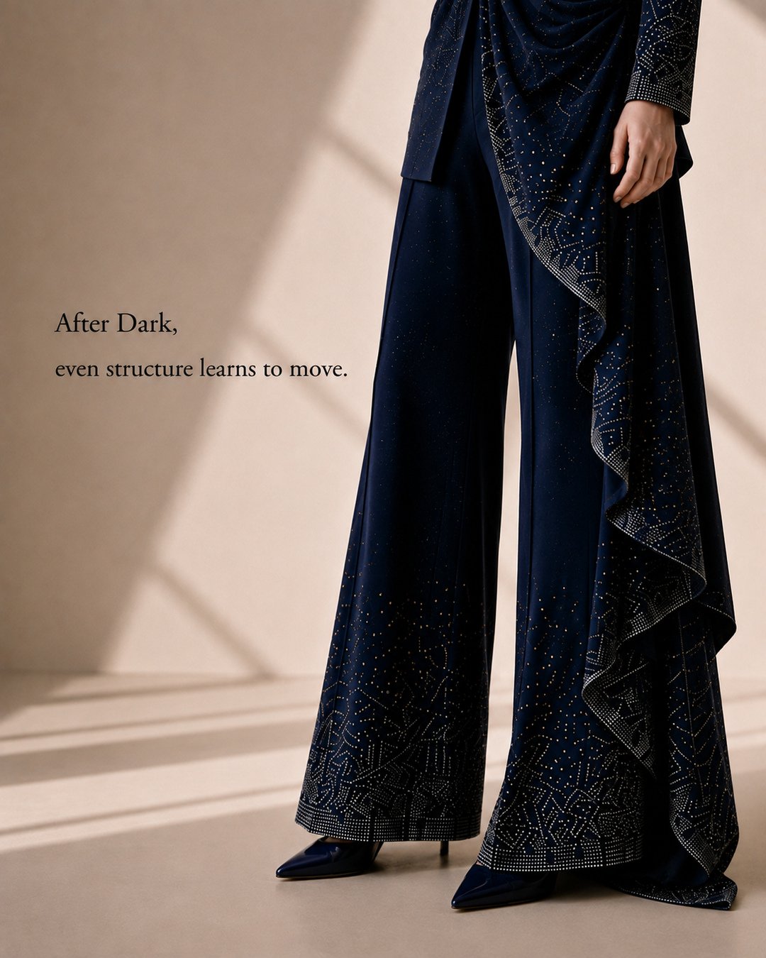 Bright Orbit — tailored trousers in motion
